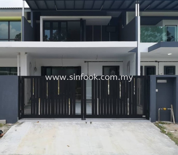 ALUMINIUM TRACKLESS FOLDING GATE Aluminium Trackless Folding Gate ALUMINIUM GATE Johor Bahru (JB), Senai, Selangor, Kuala Lumpur (KL), Klang, Seremban Installation, Services, Repair, Supplier | Sin Fook Electrical Alarm and Auto Gate Sdn. Bhd.