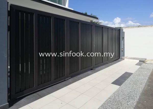 ALUMINIUM TRACKLESS FOLDING GATE Aluminium Trackless Folding Gate ALUMINIUM GATE Johor Bahru (JB), Senai, Selangor, Kuala Lumpur (KL), Klang, Seremban Installation, Services, Repair, Supplier | Sin Fook Electrical Alarm and Auto Gate Sdn. Bhd.