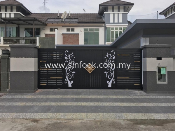 ALUMINIUM TRACKLESS FOLDING GATE Aluminium Sliding Gate ALUMINIUM GATE Johor Bahru (JB), Senai, Selangor, Kuala Lumpur (KL), Klang, Seremban Installation, Services, Repair, Supplier | Sin Fook Electrical Alarm and Auto Gate Sdn. Bhd.