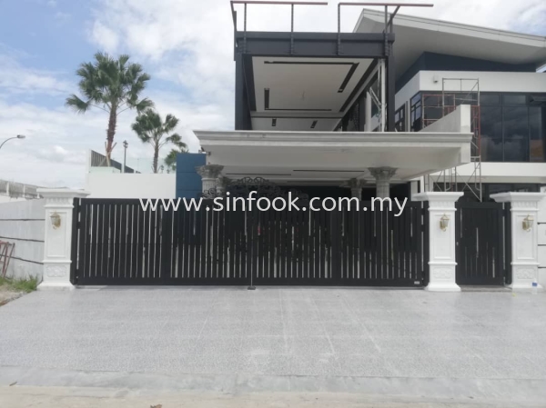 ALUMINIUM TRACKLESS FOLDING GATE Aluminium Trackless Folding Gate ALUMINIUM GATE Johor Bahru (JB), Senai, Selangor, Kuala Lumpur (KL), Klang, Seremban Installation, Services, Repair, Supplier | Sin Fook Electrical Alarm and Auto Gate Sdn. Bhd.