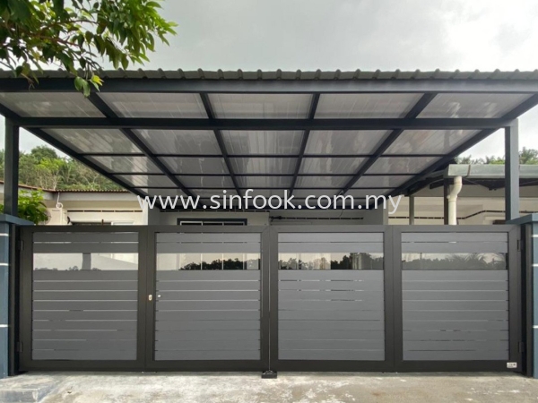 ALUMINIUM TRACKLESS FOLDING GATE Aluminium Trackless Folding Gate ALUMINIUM GATE Johor Bahru (JB), Senai, Selangor, Kuala Lumpur (KL), Klang, Seremban Installation, Services, Repair, Supplier | Sin Fook Electrical Alarm and Auto Gate Sdn. Bhd.