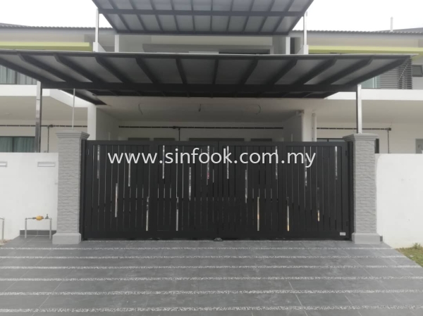 ALUMINIUM TRACKLESS FOLDING GATE Aluminium Trackless Folding Gate ALUMINIUM GATE Johor Bahru (JB), Senai, Selangor, Kuala Lumpur (KL), Klang, Seremban Installation, Services, Repair, Supplier | Sin Fook Electrical Alarm and Auto Gate Sdn. Bhd.