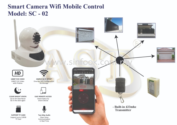 SMART CAMERA WIFI MOBILE CONTROL SC-02 IP CAMERA CCTV Johor Bahru (JB), Senai, Selangor, Kuala Lumpur (KL), Klang, Seremban Installation, Services, Repair, Supplier | Sin Fook Electrical Alarm and Auto Gate Sdn. Bhd.