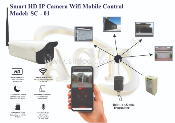SMART HD IP CAMERA WIFI MOBILE CONTROL SC-01 IP CAMERA CCTV Johor Bahru (JB), Senai, Selangor, Kuala Lumpur (KL), Klang, Seremban Installation, Services, Repair, Supplier | Sin Fook Electrical Alarm and Auto Gate Sdn. Bhd.