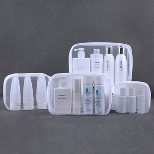 PVC Waterproof Toiletries White Bags PVC 0.6mm thickness CN10