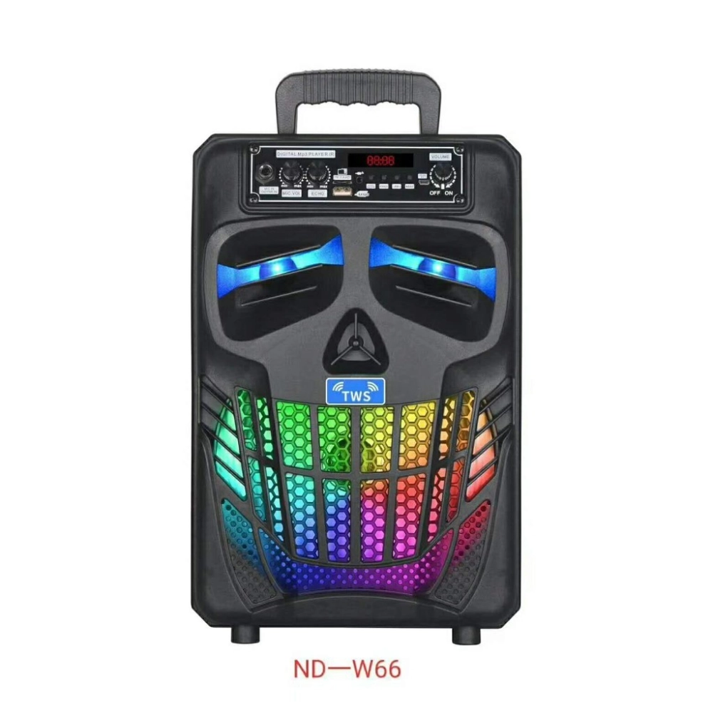 SPEAKER ND-W66 TWS Wireless Bluetooth Portable HIFI Speaker With Microphone / Super Bass Subwoofer / LED Light / FM Radio