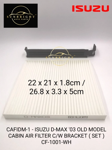 CAFIDM-1 - ISUZU D-MAX '03 OLD MODEL CABIN AIR FILTER C/W BRACKET ( SET ) CF-1001-WH