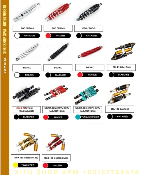 SHOCK & ABSOBER PARTS CATALOG  ABSOBER /MONO SHOCK CATALOG FORK & SHOCK ABSOBER PARTS CATALOG Johor Bahru JB Supply Suppliers | X Performance Motor