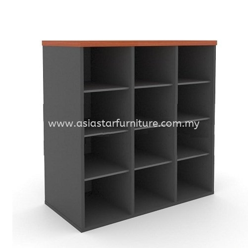 TITUS LOW OFFICE CABINET C/W PIGEON HOLE AGP 880 (CHERRY & DARK GREY) - Near Me Filing Cabinet | Filing Cabinet Bangsar South | Filing Cabinet Puteri Puchong | Filing Cabinet Damansara Kim