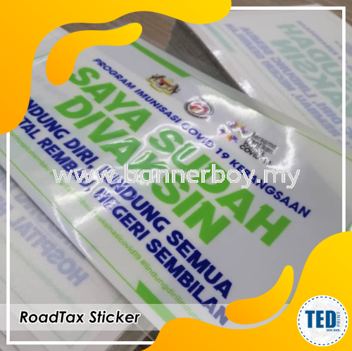 I'M VACCINATED | Windscreen Sticker | Roadtax Sticker