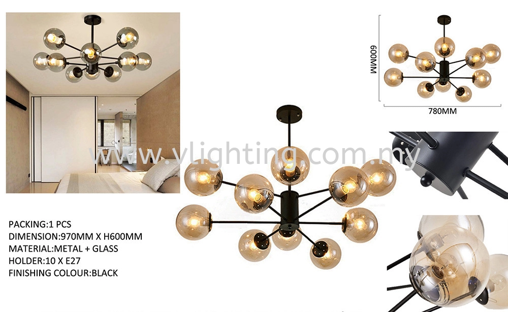 CEILING LIGHTING MS006661 FY 90480-5+5 PENDANT LIGHT AYLN