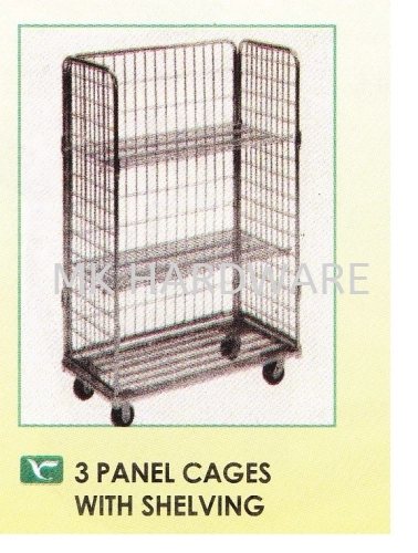 3 PANEL CAGES WITH SHELVING