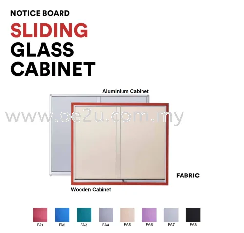 Aluminum Sliding Glass Cabinet Notice Board (Fabric Board)