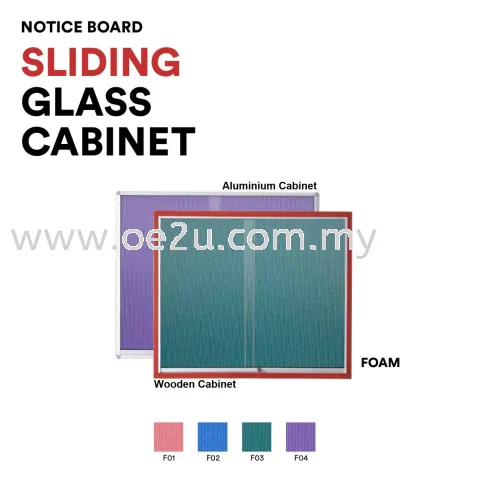 Aluminum Sliding Glass Cabinet Notice Board (Foam Board)