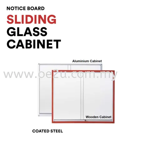 Aluminum Sliding Glass Cabinet Notice Board (Coated Steel Board)