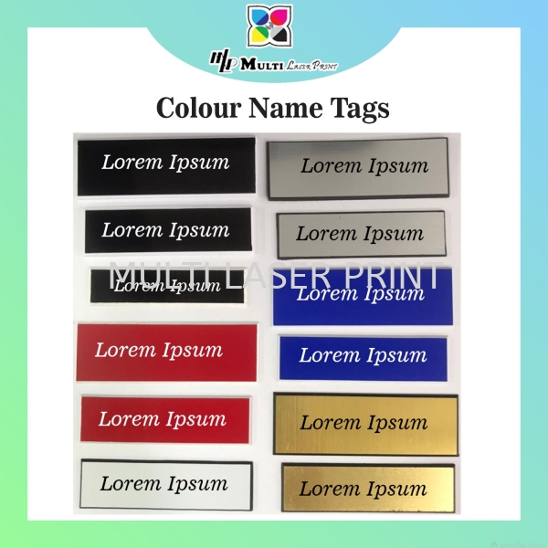 Colours Name Tag Name Tag / ID Card / Tagging / Door Name Plate Perlis, Malaysia, Kangar Printing, Services, Supplier, Supply | MULTI LASER PRINT