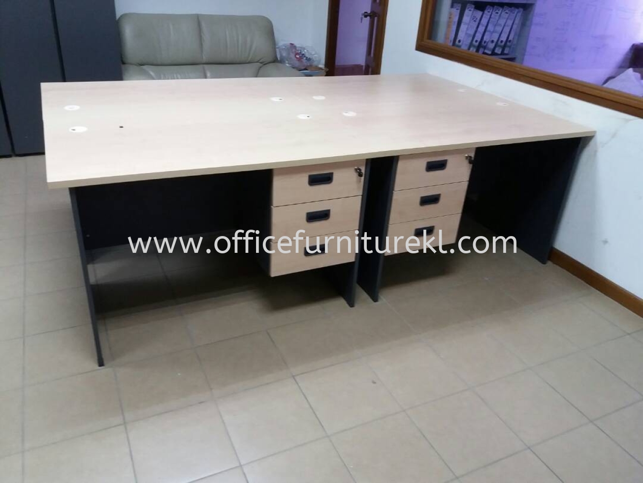 FREE DELIVERY & INSTALLATION WRITING OFFICE TABLE GT 127 l FIXED OFFICE PEDESTAL GH 3 l OFFICE FURNITURE l TAMAN PARAMOUNT l PETALING JAYA l TOP SELLING