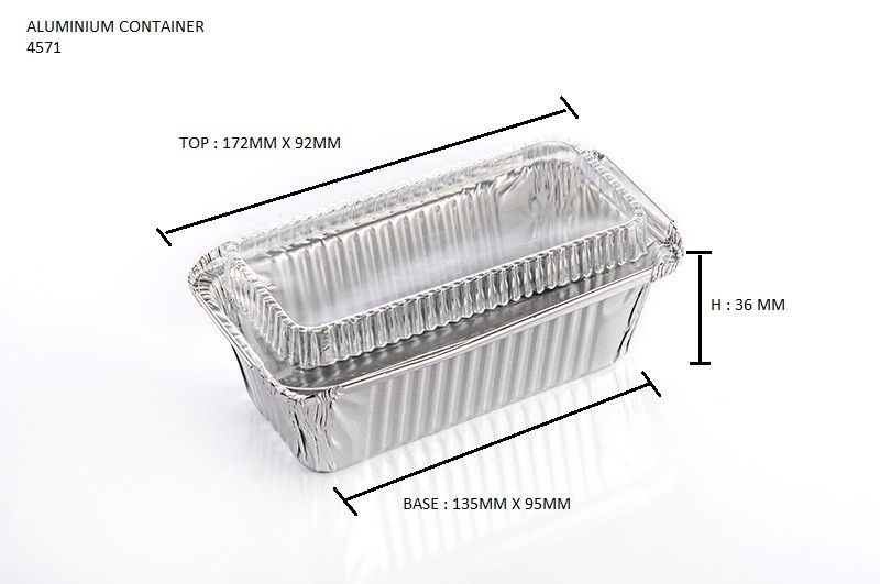 4571-P STAR PRODUCTS ALUMINIUM CONTAINER WITH LID Rectangle Shape