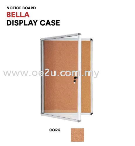 Bella Display Case Notice Board (Cork Board)