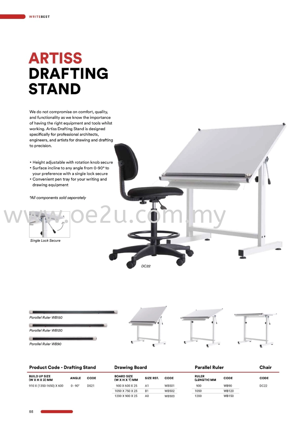 ARTISS Drafting Stand (WITHOUT Drawing Board & Accessories)