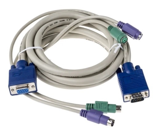 RS PRO 1.8m Female MD6 Mini-DIN x 2, Female VGA to Male MD6 Mini-DIN x 2, Male VGA KVM Mixed Cable A