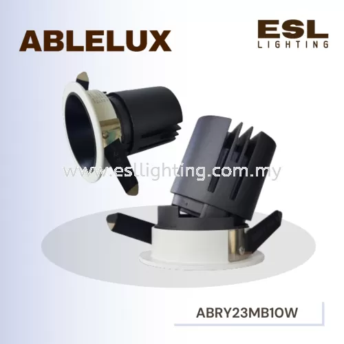 ABLELUX 10W LED RECESSED ADJUSTABLE SPOT DOWNLIGHT RY23 2700K POWER FACTOR 0.5 MATT BLACK ISOLATED DRIVER 950 LUMEN 