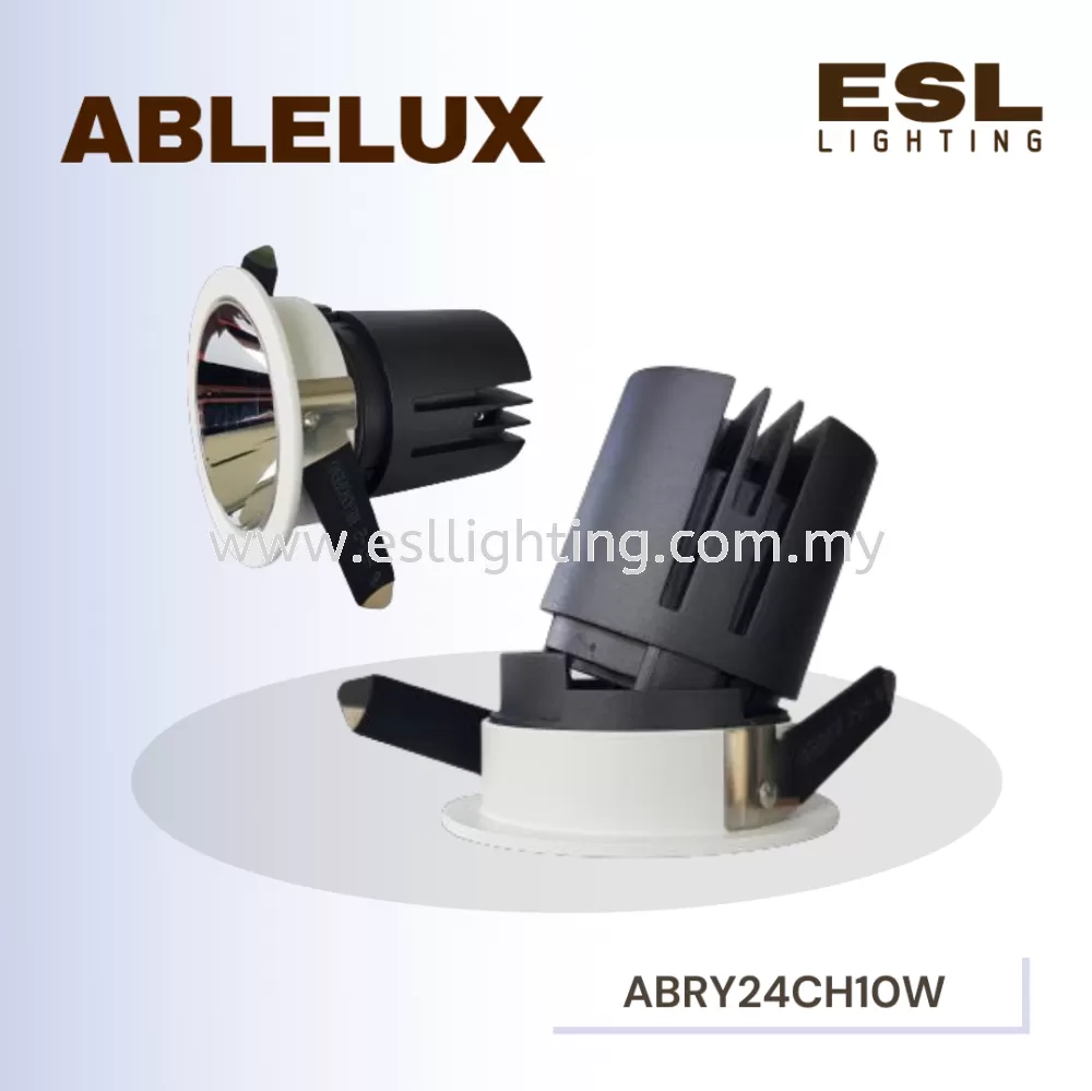  ABLELUX 10W RECESSED ADJUSTABLE SPOT DOWNLIGHT RY24 CHROME 3000K POWER FACTOR 0.5 AC100-240V ISOLATED DRIVER 950LUMEN 