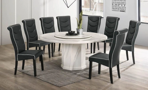 Round Marble Table Dinning Set Table with Chairs 