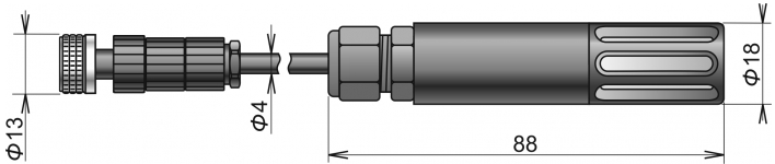 COMET DIGIL/E-1 Digital temperature/humidity probe DIGIL/E-1, ELKA connector, cable 1 meter