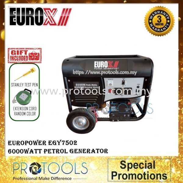 EUROX EGY7502 EUROX GENERATOR Johor Bahru (JB), Malaysia, Senai Supplier, Suppliers, Supply, Supplies | Protools Hardware Sdn Bhd