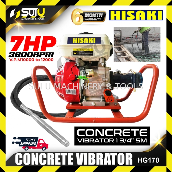 Hisaki HG170 Gasoline Engine Concrete Vibrator 1 3/4" V.P.M 12000 Concrete Vibrator Construction Machine Kuala Lumpur (KL), Malaysia, Selangor, Setapak Supplier, Suppliers, Supply, Supplies | Sui U Machinery & Tools (M) Sdn Bhd