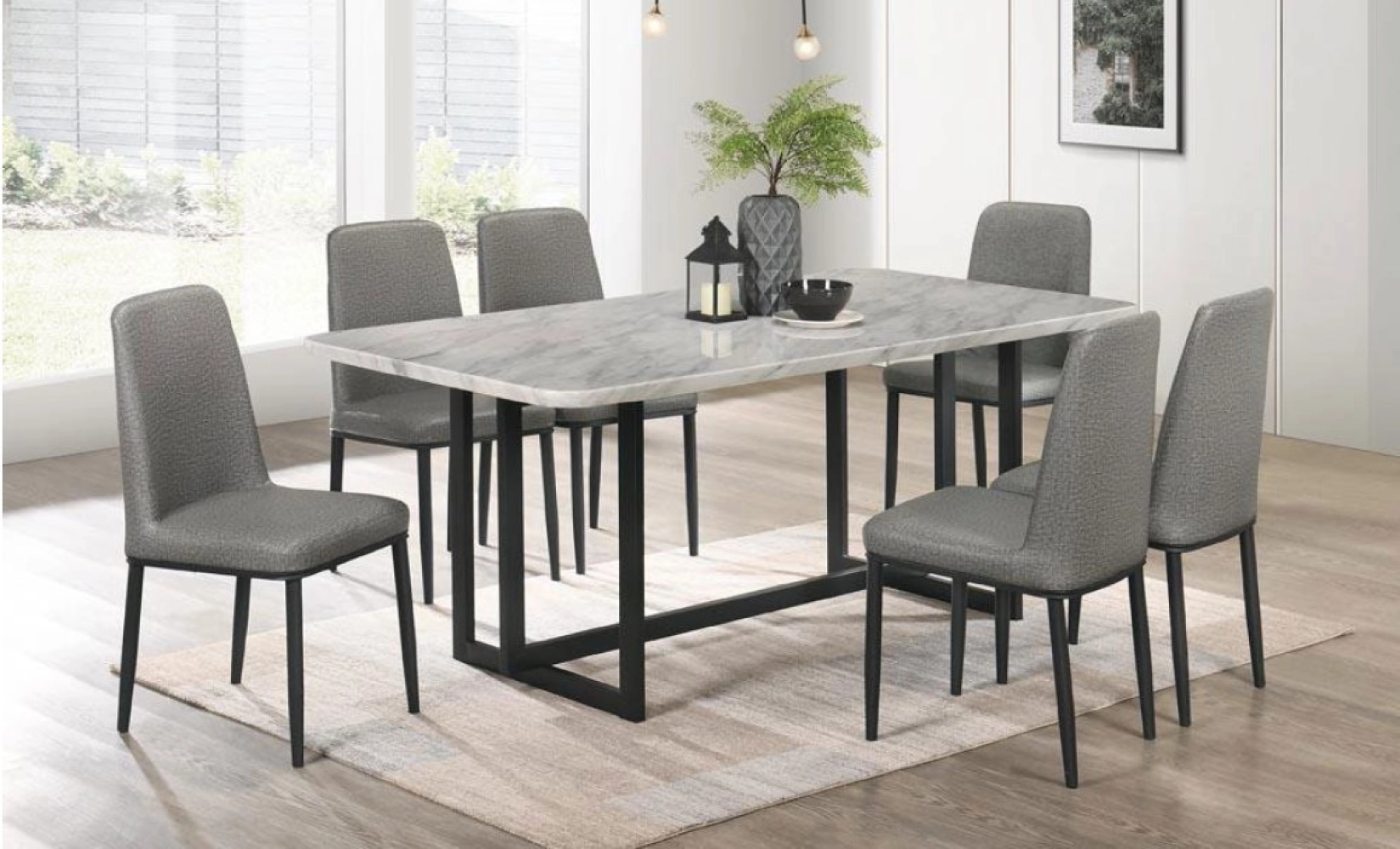 Marble Table Dinning Set Table with Chairs 