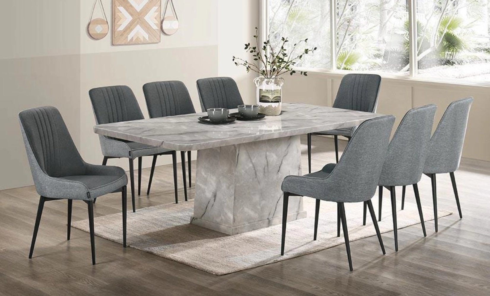 Marble Table Dinning Set Table with Chairs 