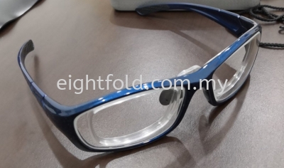 Fitover XL Radiation Protection 0.75mmPb Lead Glasses Oxford Blue with Prescription lens