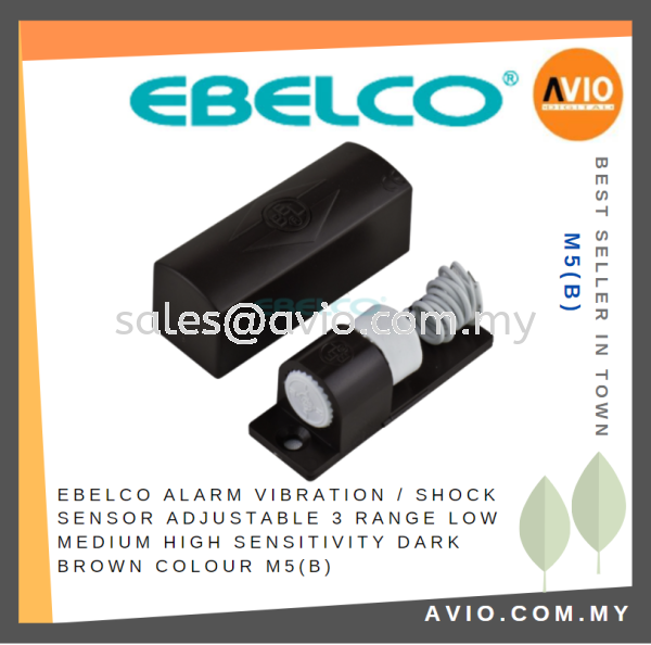 EBELCO Alarm Vibration / Shock Sensor Adjustable Sensitivity 3 Range Low Medium High Dark Brown Color M5(B) ALARM AVIO Johor Bahru (JB), Kempas, Johor Jaya Supplier, Suppliers, Supply, Supplies | Avio Digital