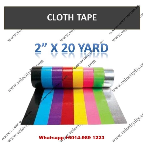 （彩色布胶带）2" x 20yard/48mm x 18m Cloth Tape/Binding Tape/Tap Kain