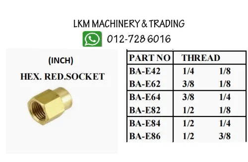 Brass Hex Reduced Socket (Inch)