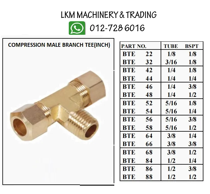 Compression Male Branch Tee(inch)