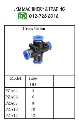 Pneumatic Fitting Push In - Cross Union