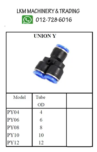 Pneumatic Fitting Push In - Union Y