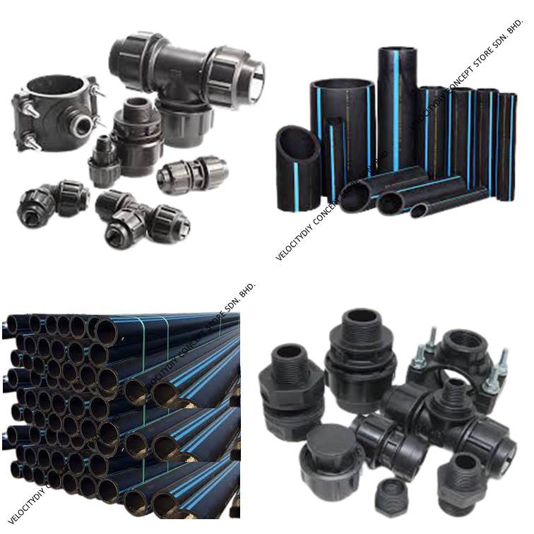 （聚乙烯黑色水管接头）Poly Fitting/Poly Pipe/Poly Connector/HDPE/Polyethylene Plastic Pipe