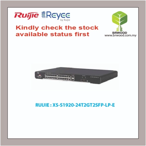 RUIJIE XS-S1920-24T2GT2SFP-P-E: S1920 24-PORT 10/100 MBPS C/W 2 GE + 2 SFP L2 SMART MANAGED POE SWITCH WITH 185W