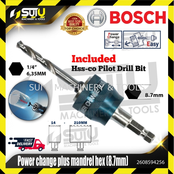 BOSCH 2608594256 Power Change Plus Mandrel Hex 8.7mm Hole Saw Accessories Power Tool Kuala Lumpur (KL), Malaysia, Selangor, Setapak Supplier, Suppliers, Supply, Supplies | Sui U Machinery & Tools (M) Sdn Bhd