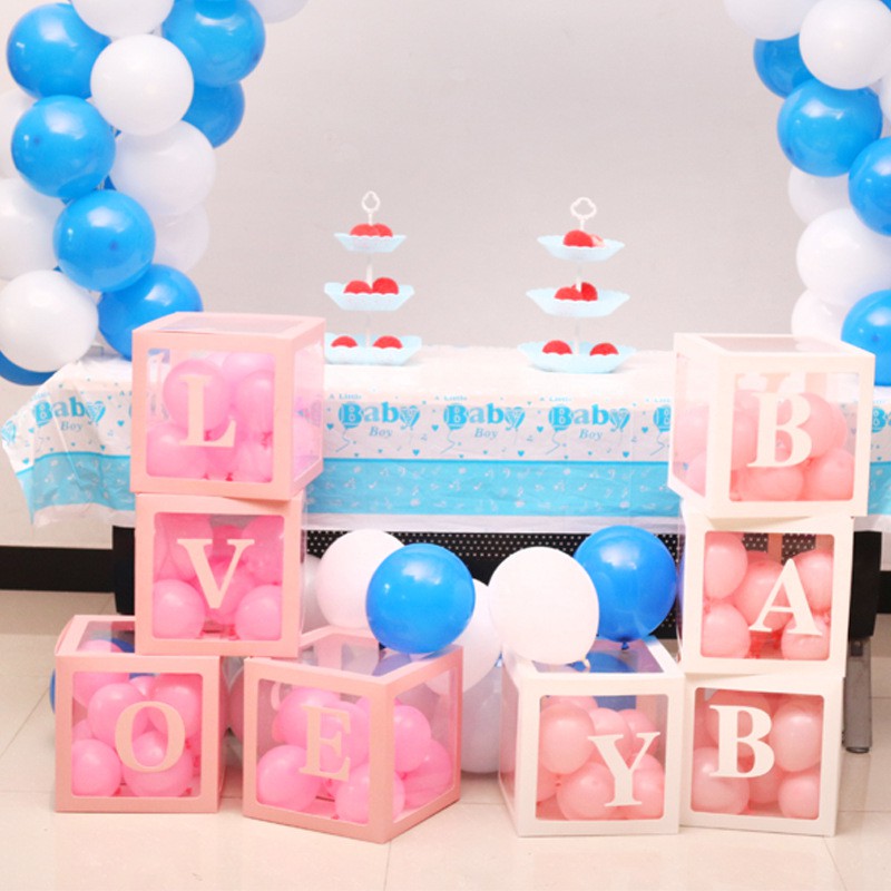 4Pcs/Set Party Decor Balloon Box Transparent Cardboard Box