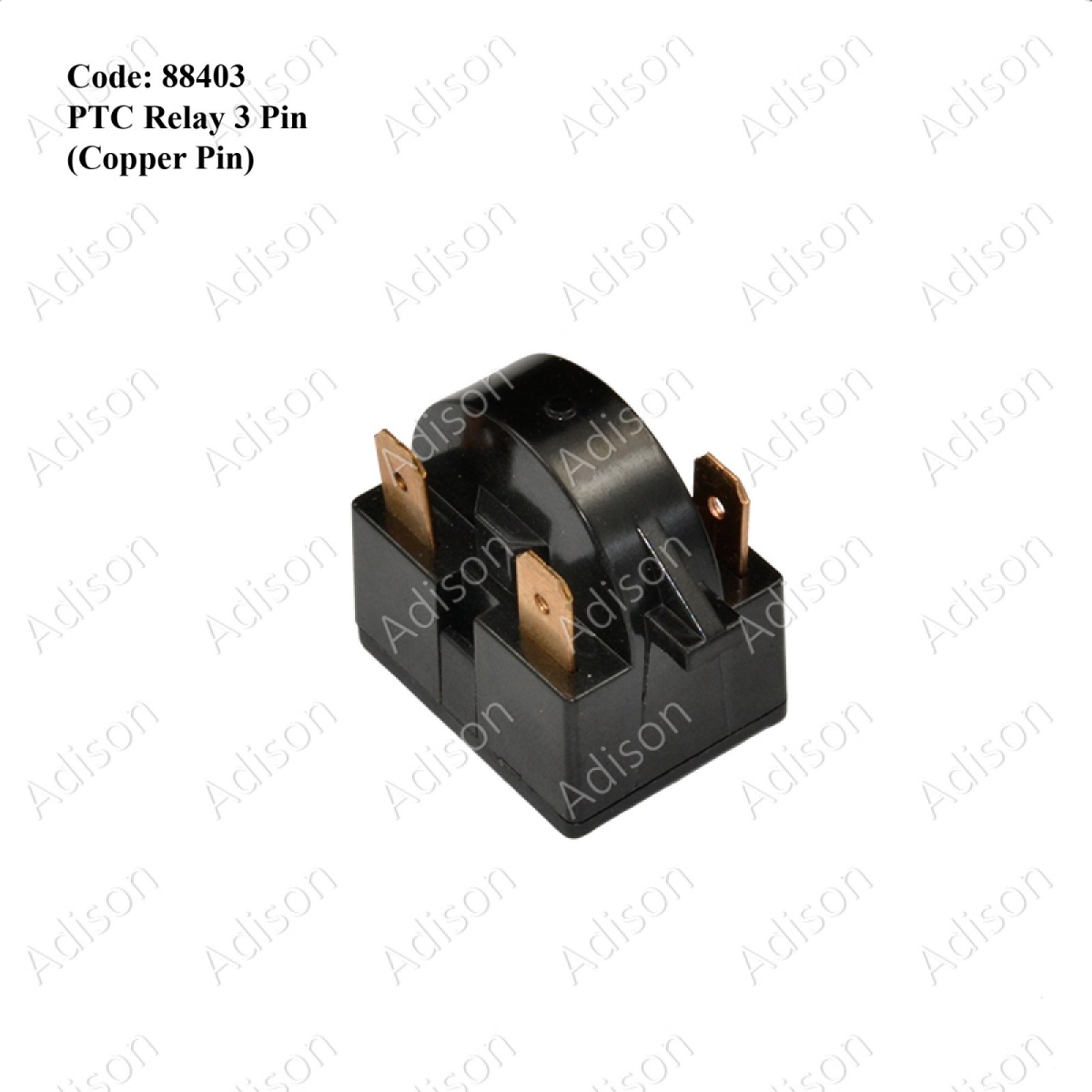 Code: 88403 PTC Relay 3 Pin Overload / Relay Refrigerator Parts Melaka,  Malaysia Supplier, Wholesaler, Supply, Supplies