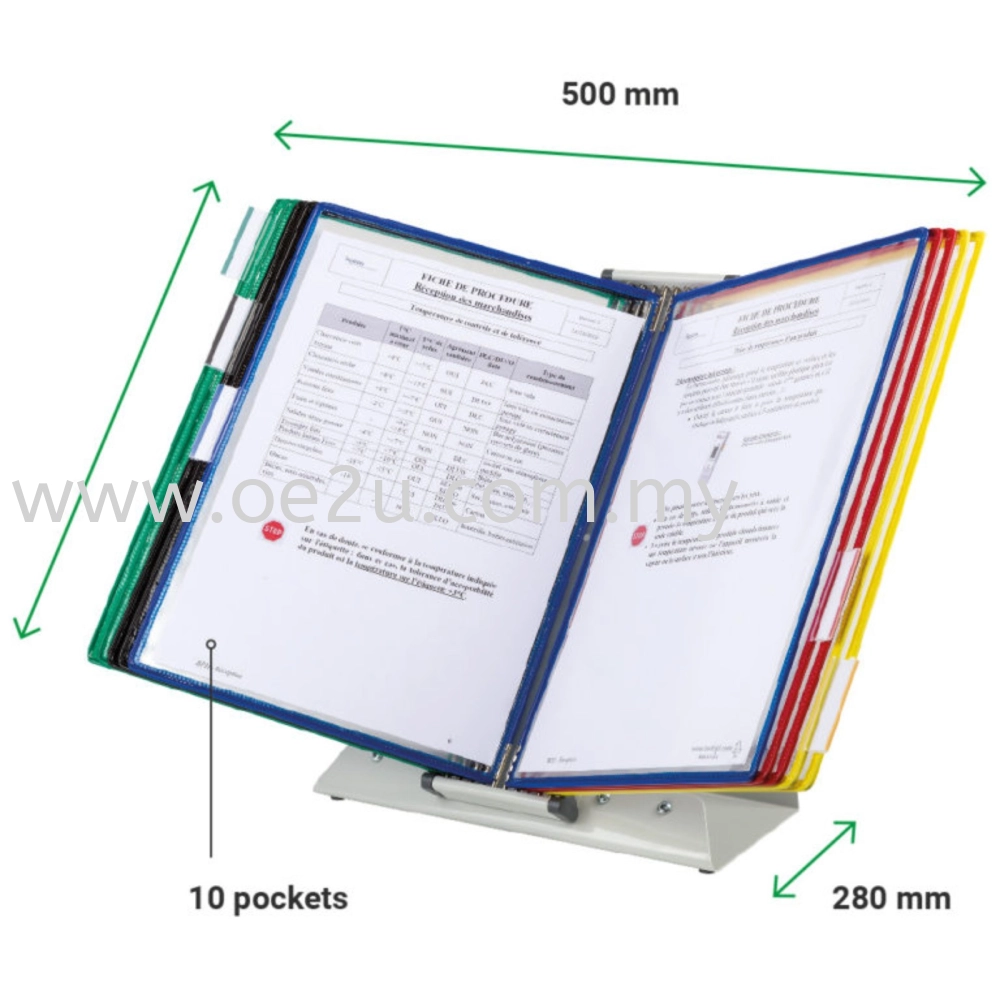 Steel Desk Stand (c/w 10 Pivoting Pockets)