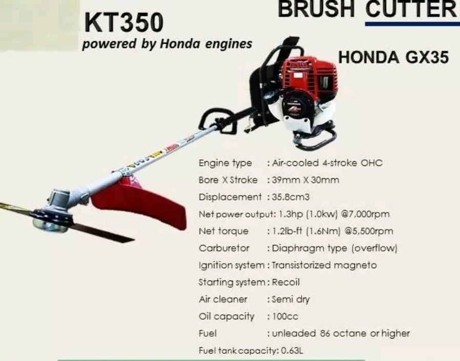 Honda GX35/KT350 4 Stroke Backpack Brush Cutter