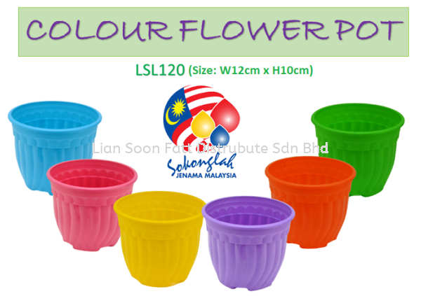 13cm Pasu Pokok Bunga Flower Pot  - LSL120C (Random Colour) Flower Pot & Tray Gardening Perak, Malaysia, Ipoh Supplier, Wholesaler, Distributor, Supplies | LIAN SOON FATT DISTRIBUTE SDN BHD