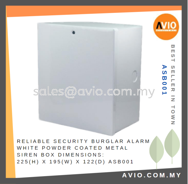 Security Burglar Alarm Siren Box White Powder Coated Metal Siren Box 225H x 195W x 122D ASB001 ALARM AVIO Johor Bahru (JB), Kempas, Johor Jaya Supplier, Suppliers, Supply, Supplies | Avio Digital