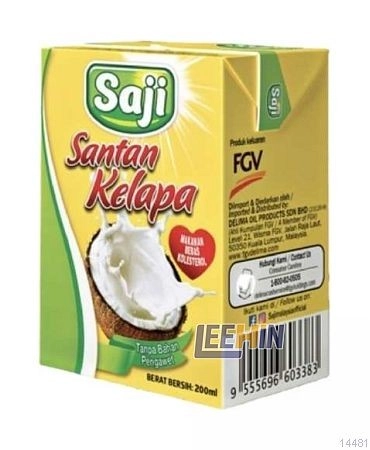 Santan Kelapa Saji (18% Fat) 200ml  Coconut Milk [14481 14482]